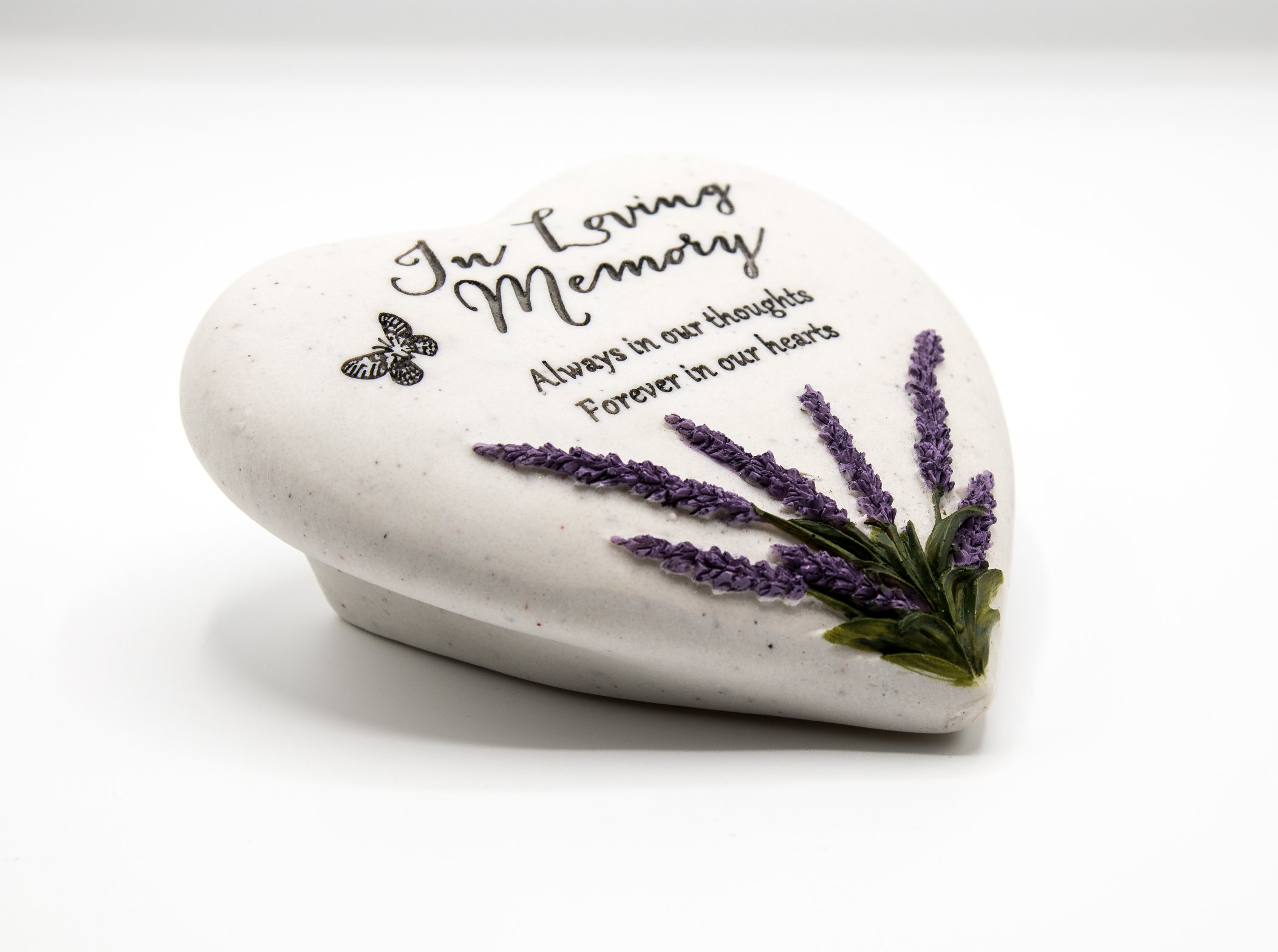Thoughts Of You Heart Outdoor Memorial Plaque with Lavender design Mum 